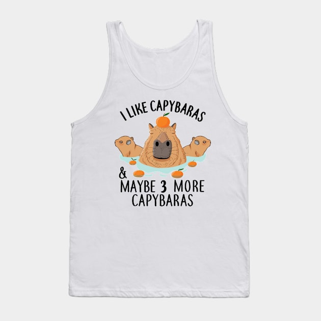 I like Capybaras and maybe 3 people Funny Baby Capybara Tank Top by alltheprints